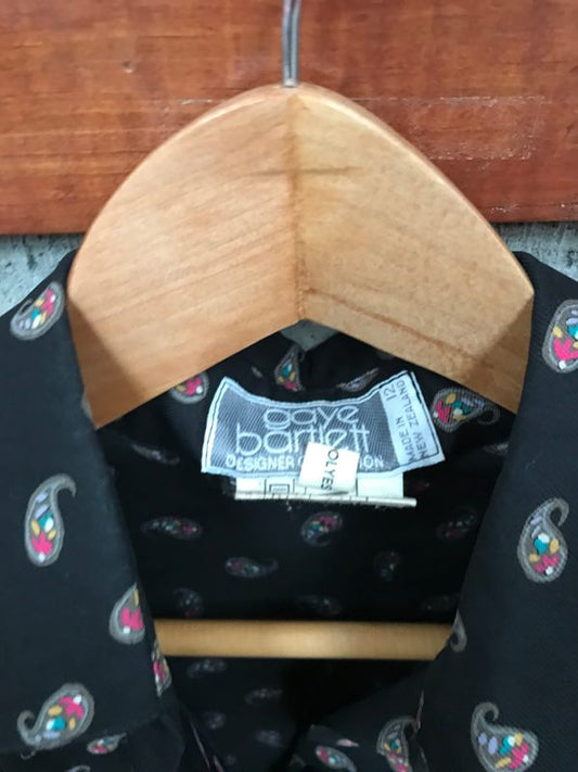 NZ VINTAGE / GAYE BARTLETT / paisley blouse / 12 / made in NZ (3755595766866806963)