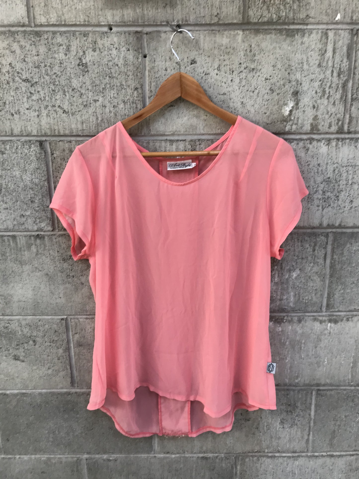 ART STYLE / sheer coral top / 14 / made in NZ (3756285364080388713)