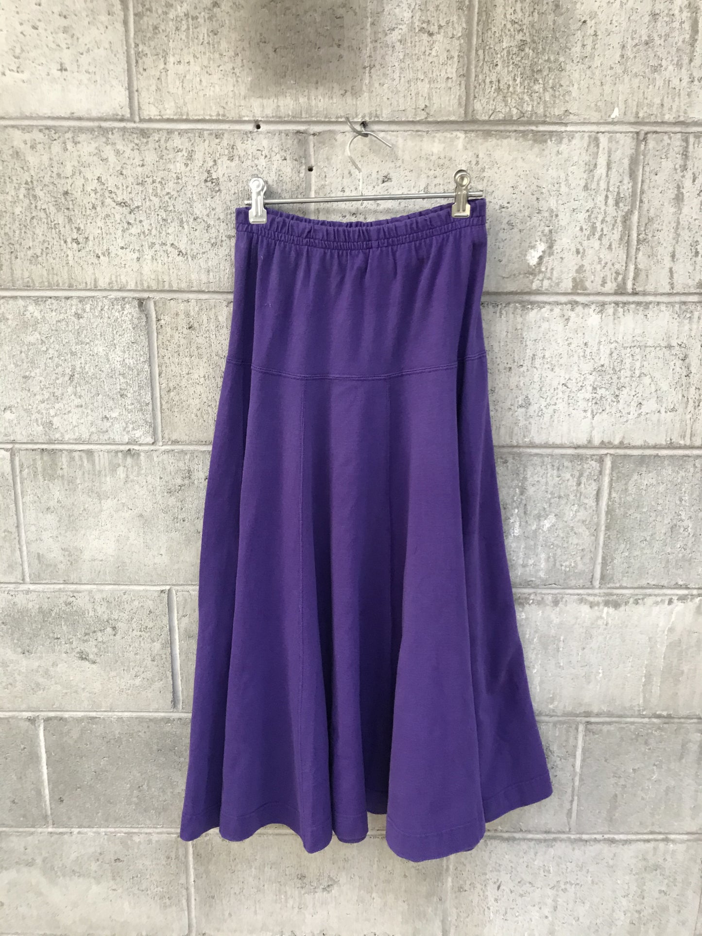 VINTAGE 80s / sandwashed cotton midi skirt / M (3756899929805695997)