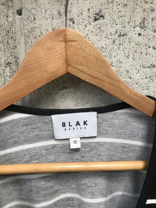 BLAK BASICS / striped top with sheer silk inserts / 12 (3757498348314871870)