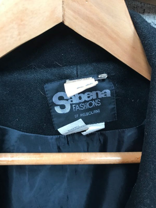 aussie vintage / SABENA / black wool coat / 14 (3759936212782545007)