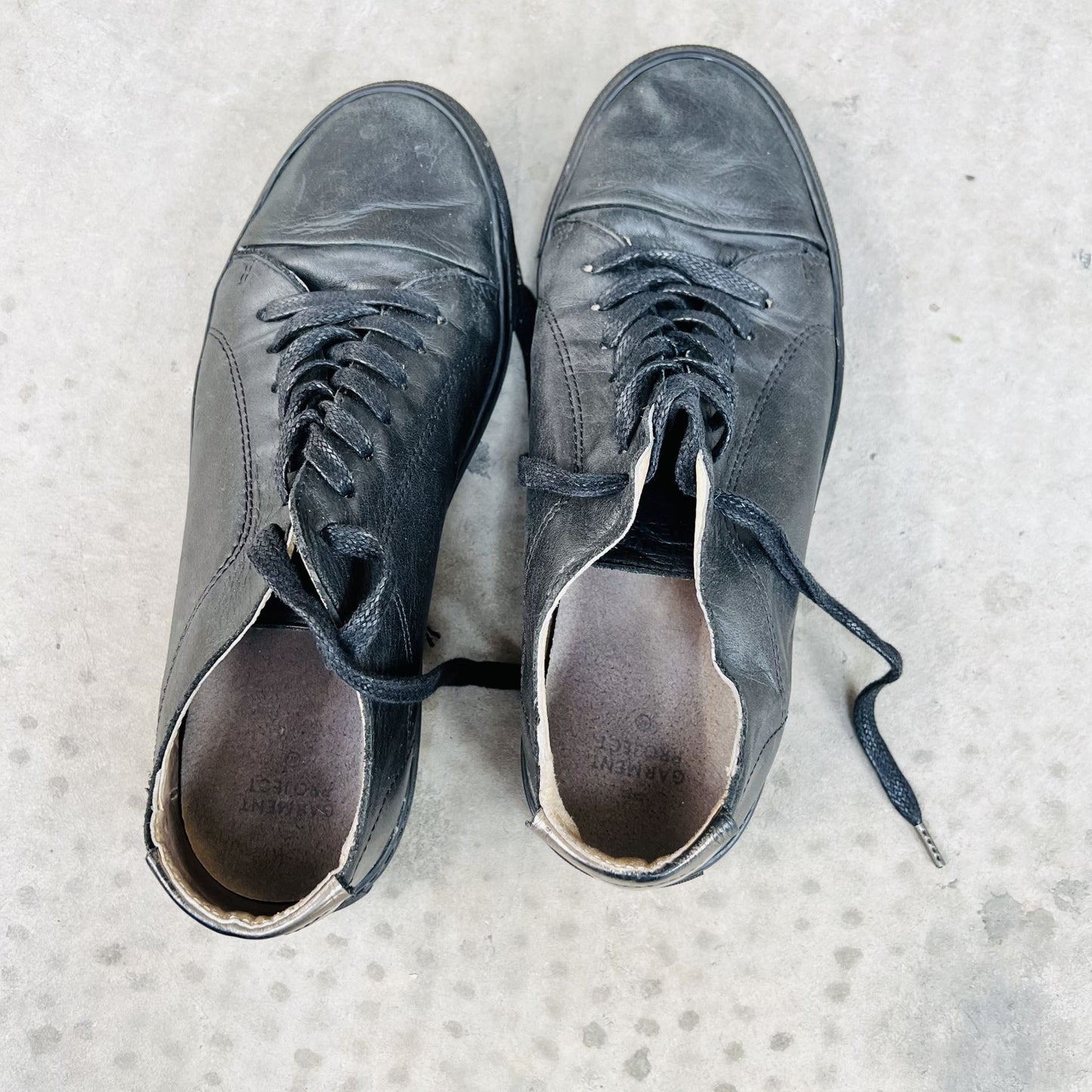 GARMENT PROJECT / black leather sneakers / 41 (3781006638071032872)