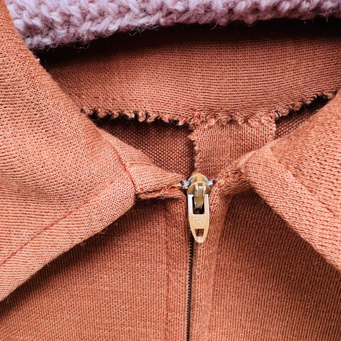 VINTAGE handmade zip front brown dress / S (3784192967465345969)