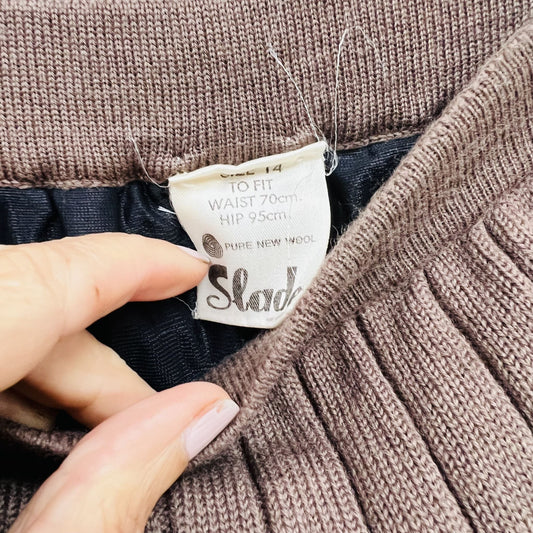 NZ vintage / SLADE / pure wool midi tube skirt / L (3785436899889707259)