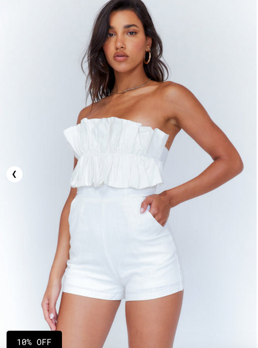 PRINCESS POLLY / HUNTER MAE ROMPER / white / 12 (3788266727186547006)