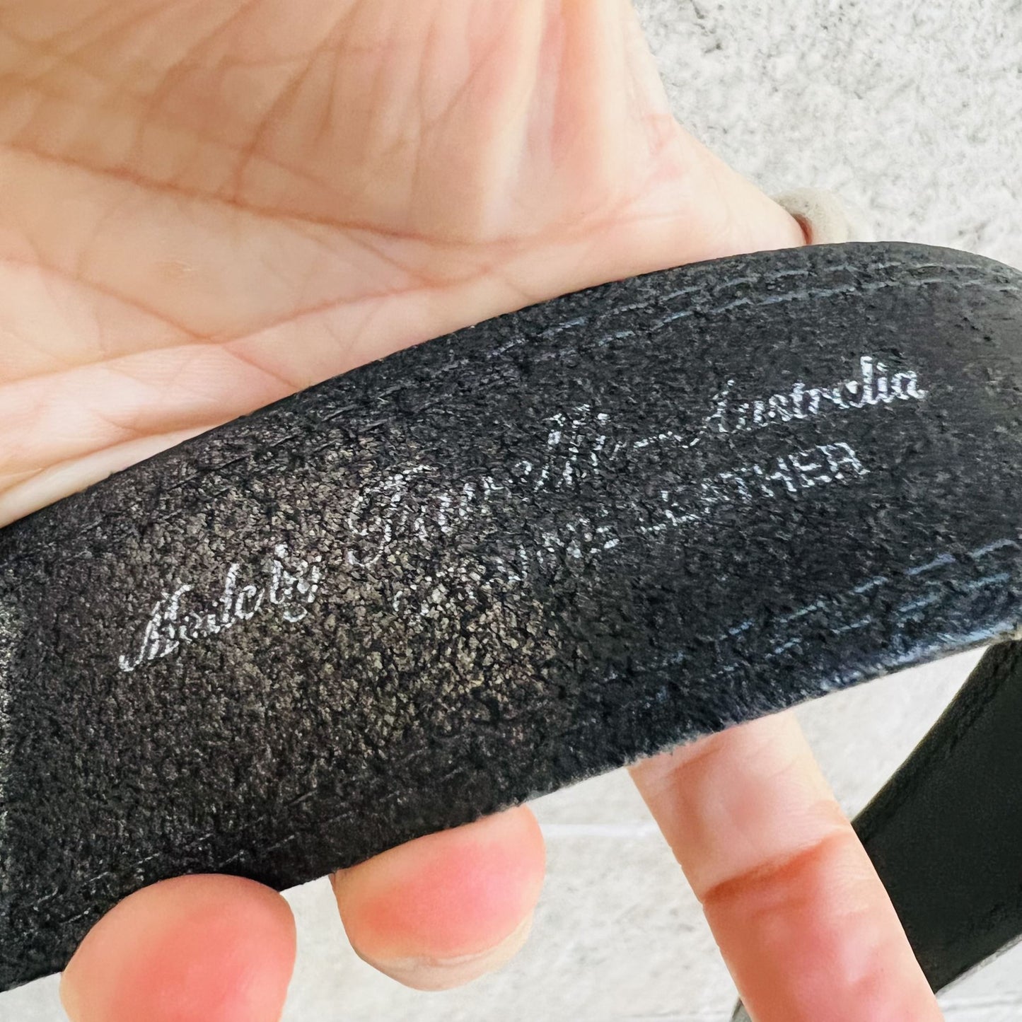 brown leather belt / 34-85 / made in australia (3790770704127916161)