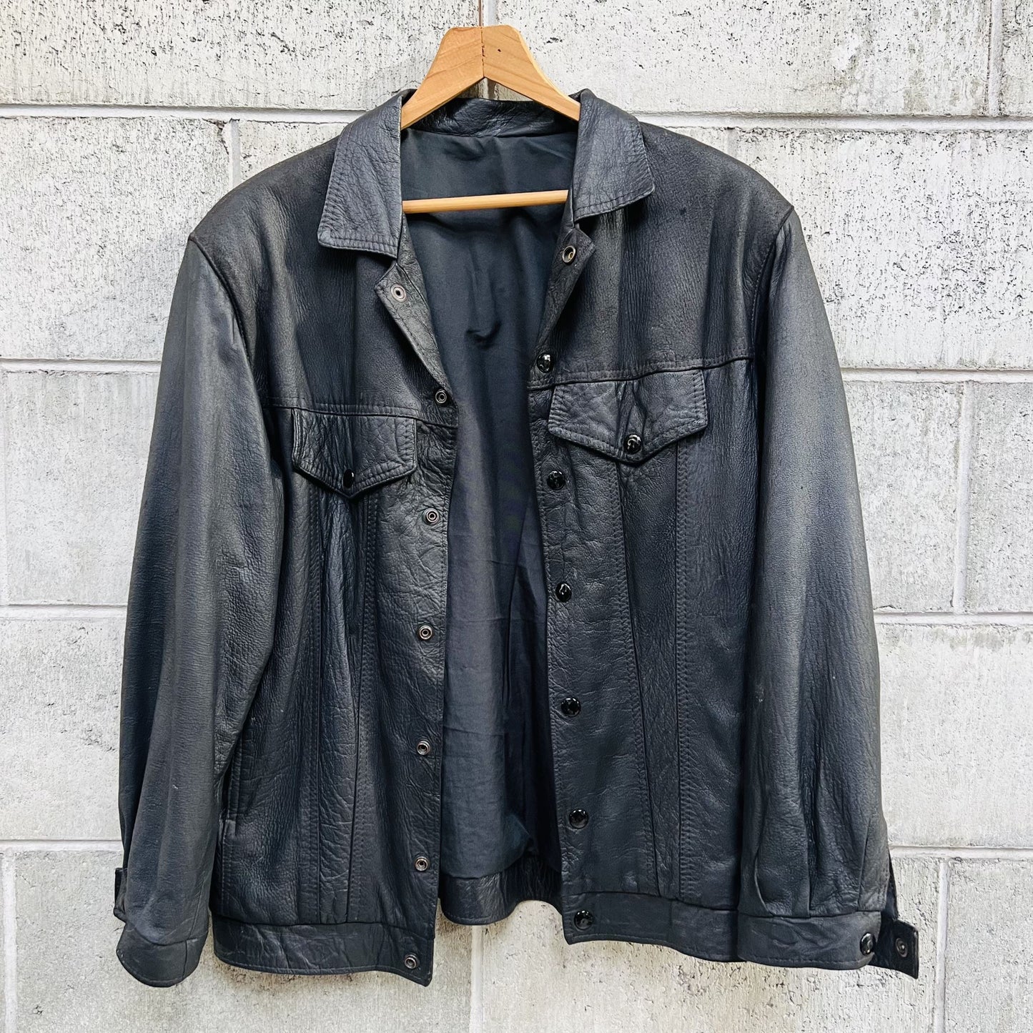 butter soft leather shirt / M (3791884643075814330)