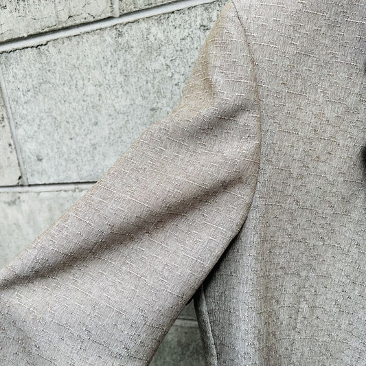 BENSON / shiny vintage beige blazer / S / made in NZ (3792053660937090609)