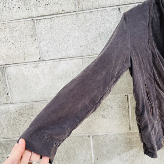 DECJUBA / brown drape jacket / S (3798780385279452852)