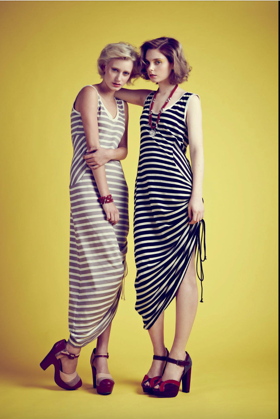 DERYN SCHMIDT / 'omen' ruched tank dress in blue / 12 / made in nz (3810363659208375178)