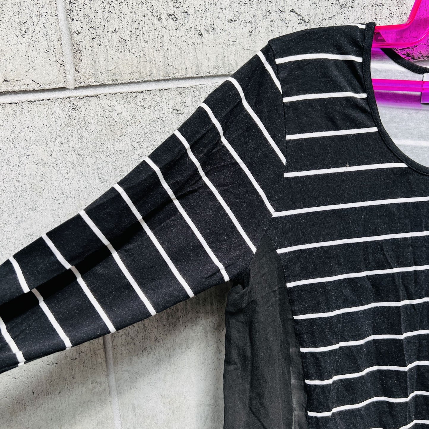 BLAK BASICS / striped top with sheer silk inserts / 12 (3810967788940647692)