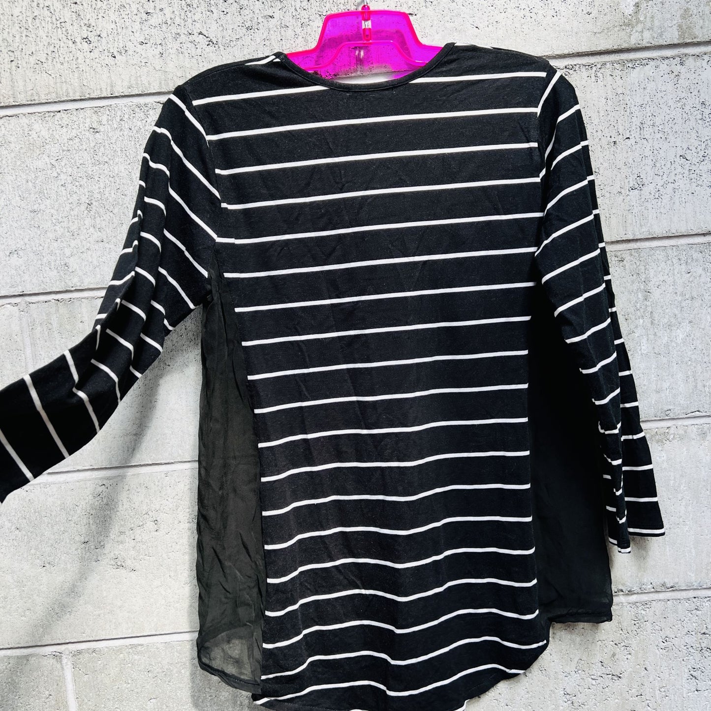 BLAK BASICS / striped top with sheer silk inserts / 12 (3810967817069648996)