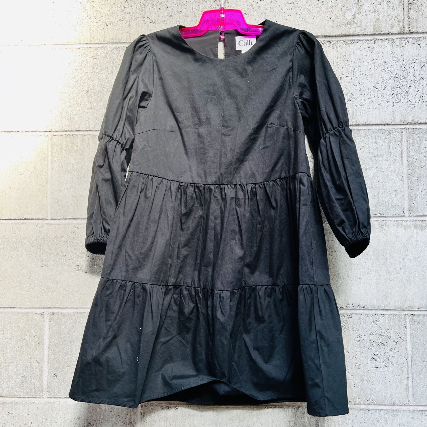 CALLI / black tiered oversized mini dress / xs (3813324356024635305)