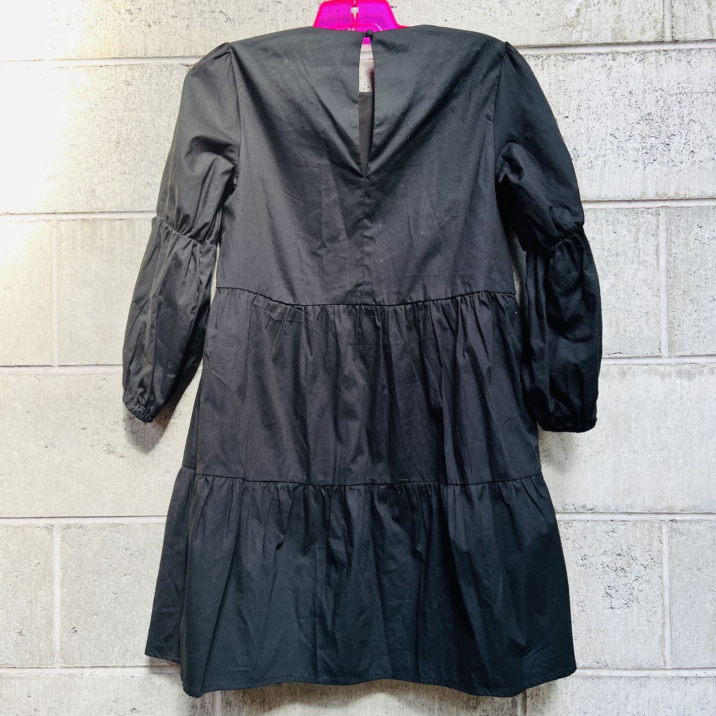 CALLI / black tiered oversized mini dress / xs (3813324370087039685)