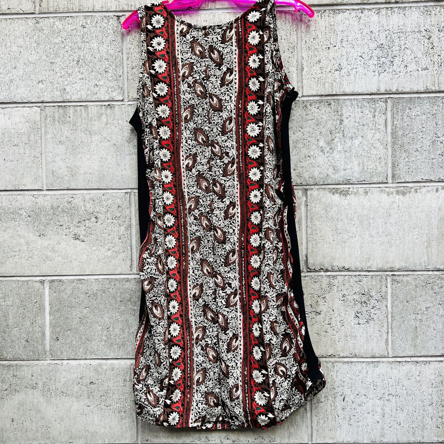 SILHOUETTE / patterned vintage dress / 14 / made in australia (3816072582015799627)