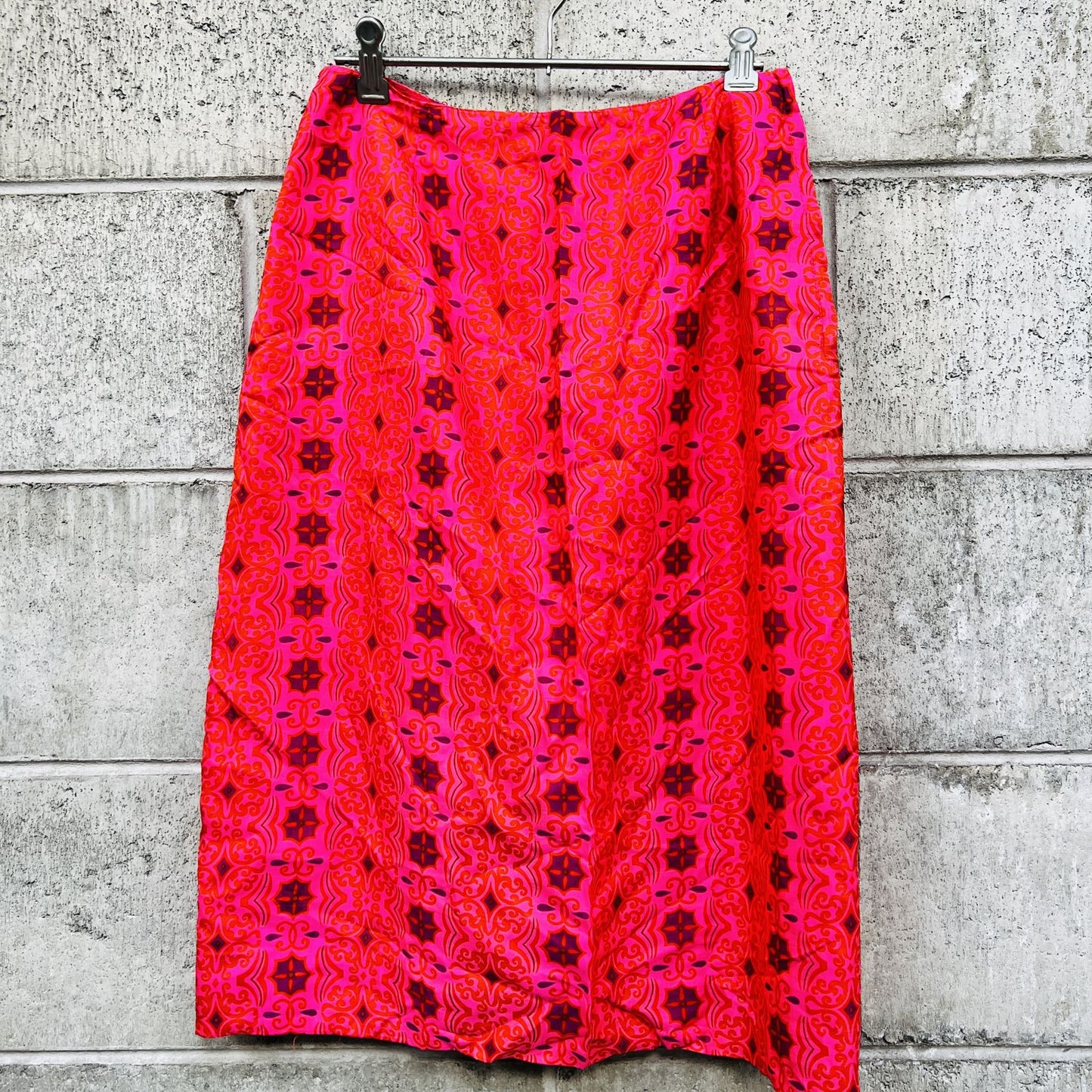 VINTAGE / bright silk skirt / s (3817283260426949911)