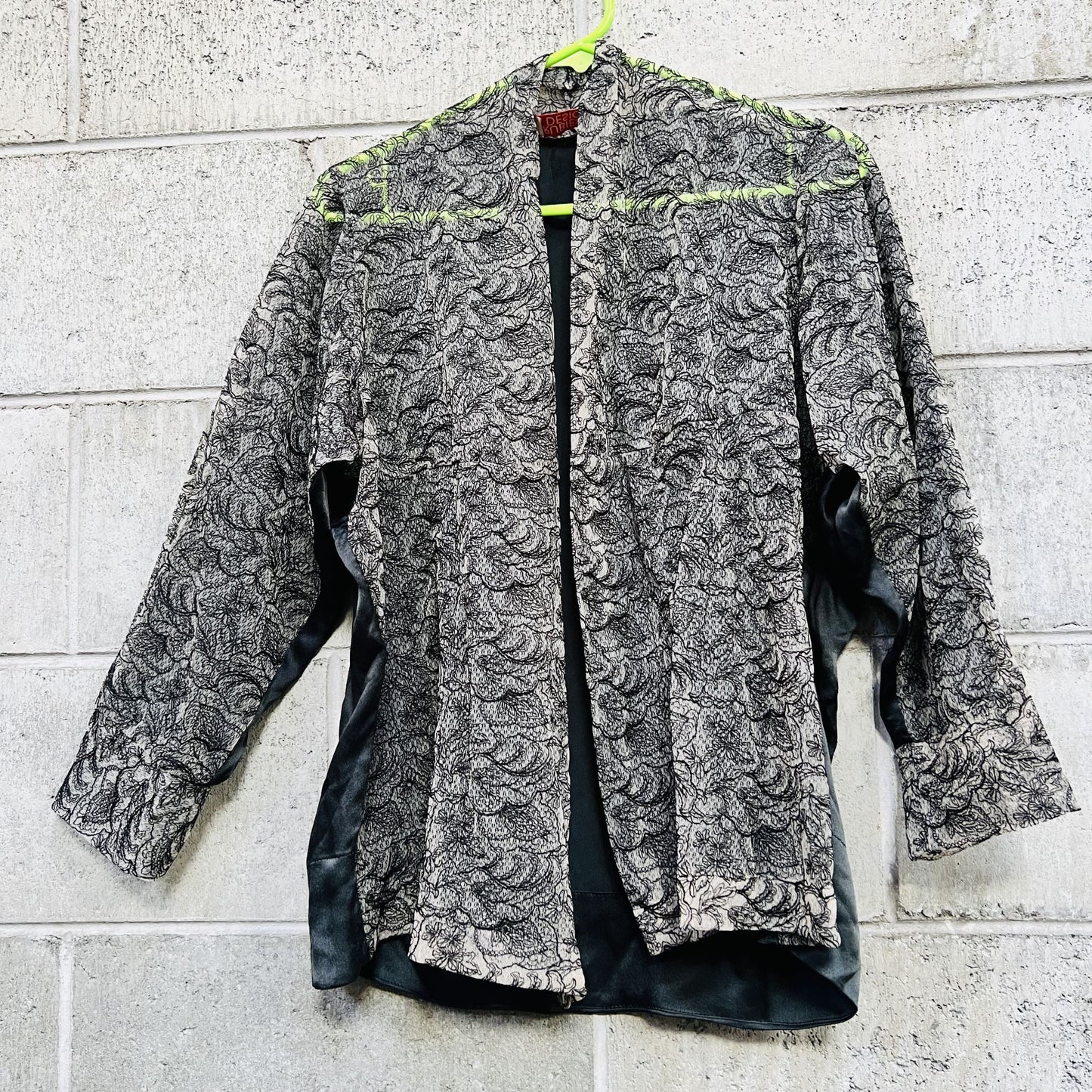 RUBIES DESIGN / silk + lace jacket / s (3820950352952222077)