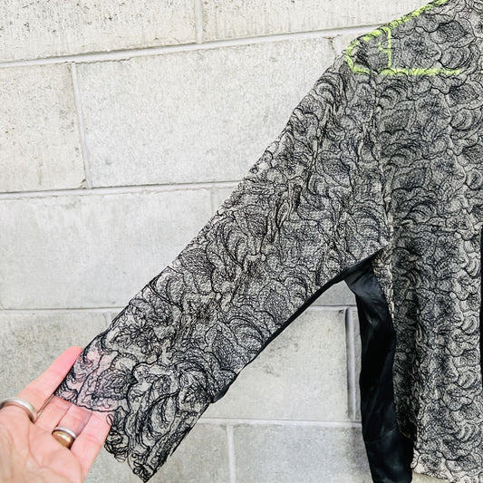 RUBIES DESIGN / silk + lace jacket / s (3820950367325100757)