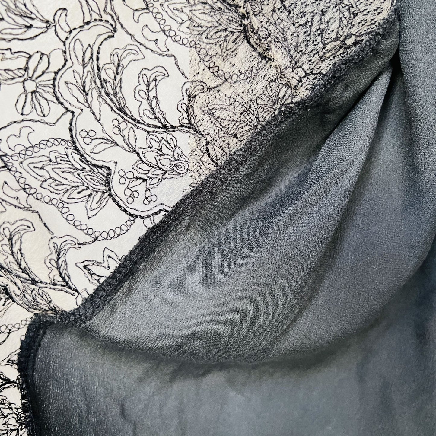 RUBIES DESIGN / silk + lace jacket / s (3820950393371873121)