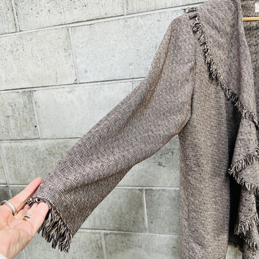 vintage / wool draped coat / made in nz / fiona mitchell / m/l (3821205113257694604)