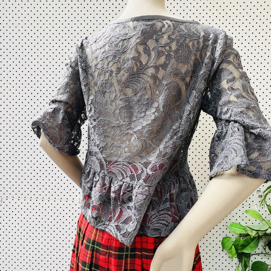 nz vintage / STARFISH / lace top with peplum waist / 10 (3832740471438065041)