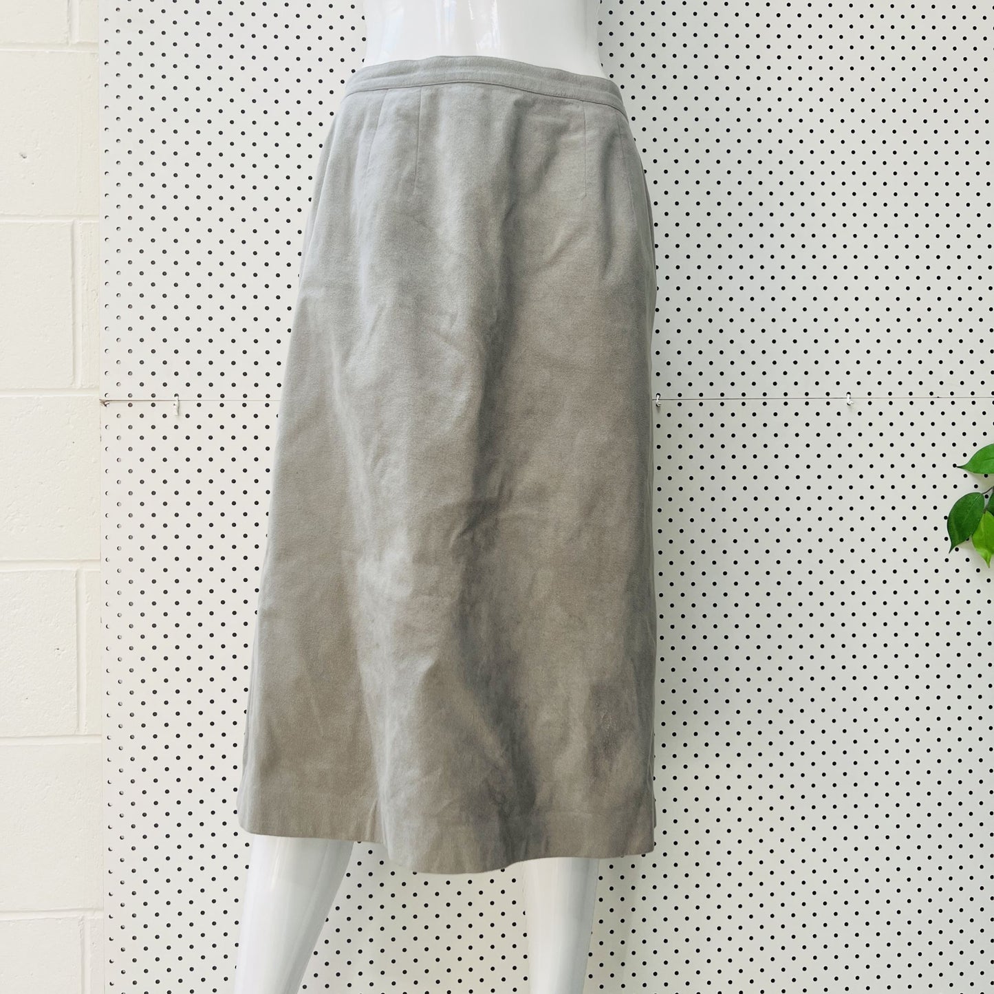nz vintage / ultrasuede midi skirt / possibly EL JAY / s (3833184568307150438)
