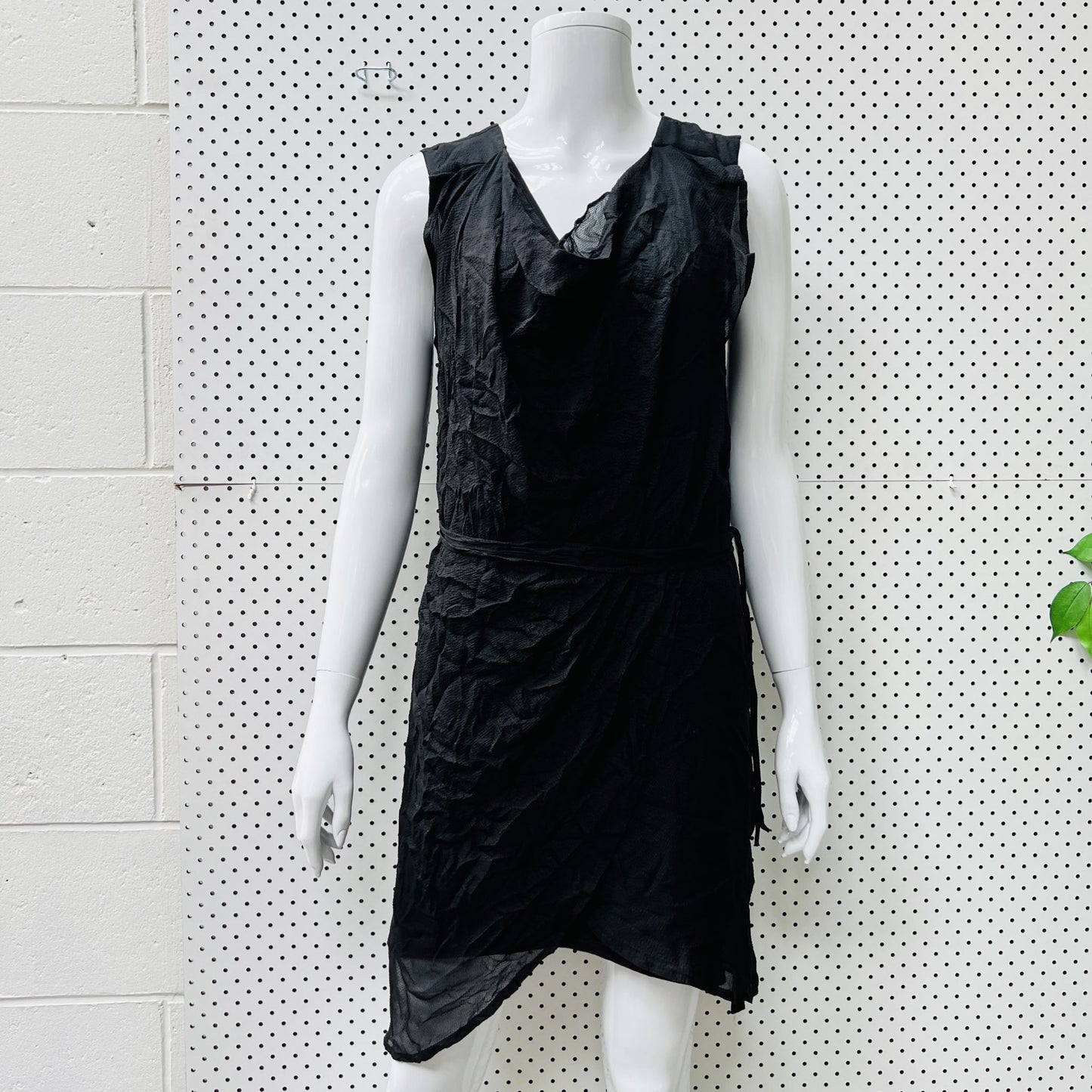 STORM / silk black dress / s (3836362677362623476)