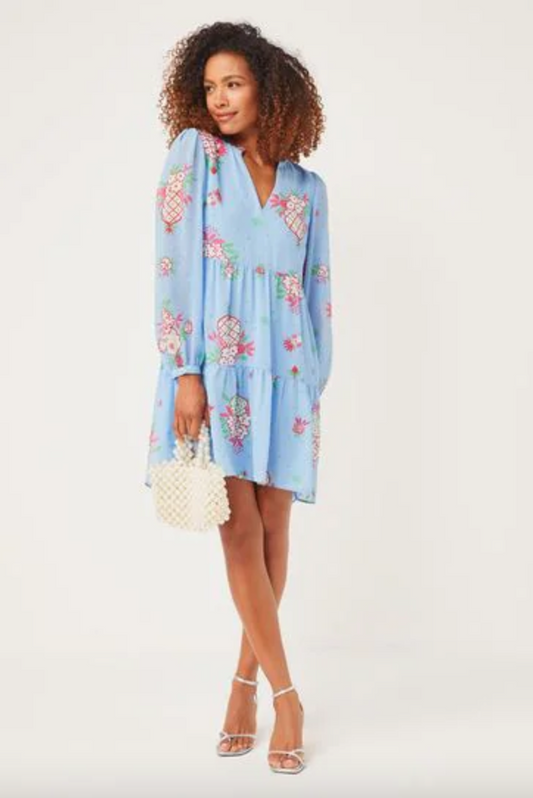 NEXT / tiered blue dress / 22 (3836391654796595784)