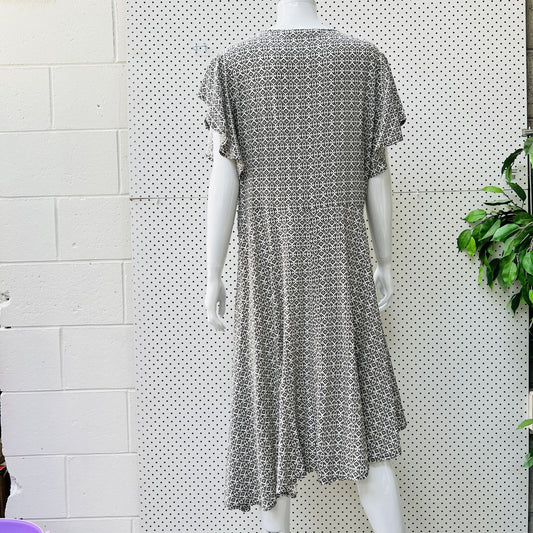 Skin and Threads / Asymmetrical Flutter Sleeve Dress / 4 / $360rrp (3836640269223796415)