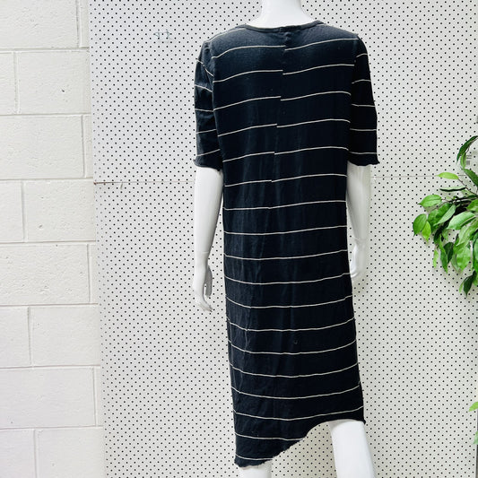 BASSIKE / navy striped dress / s (3836979830803751598)