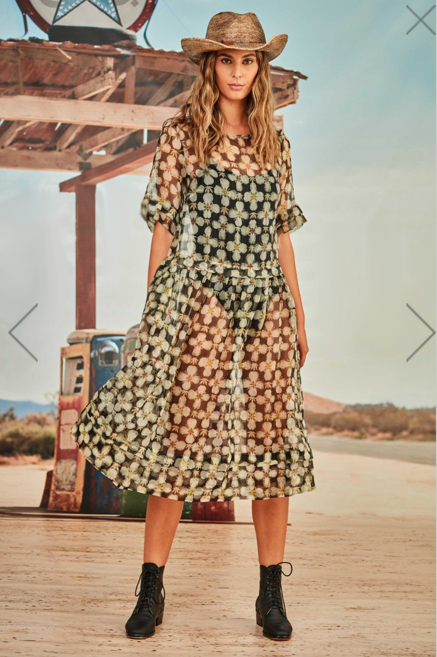 TRELISE COOPER / flower hour silk dress / m / 699 rrp archival