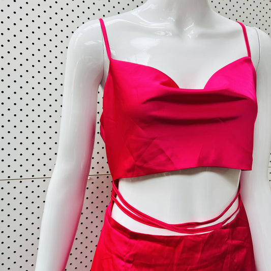 hot pink cocktail dress / M (3840866933494320127)