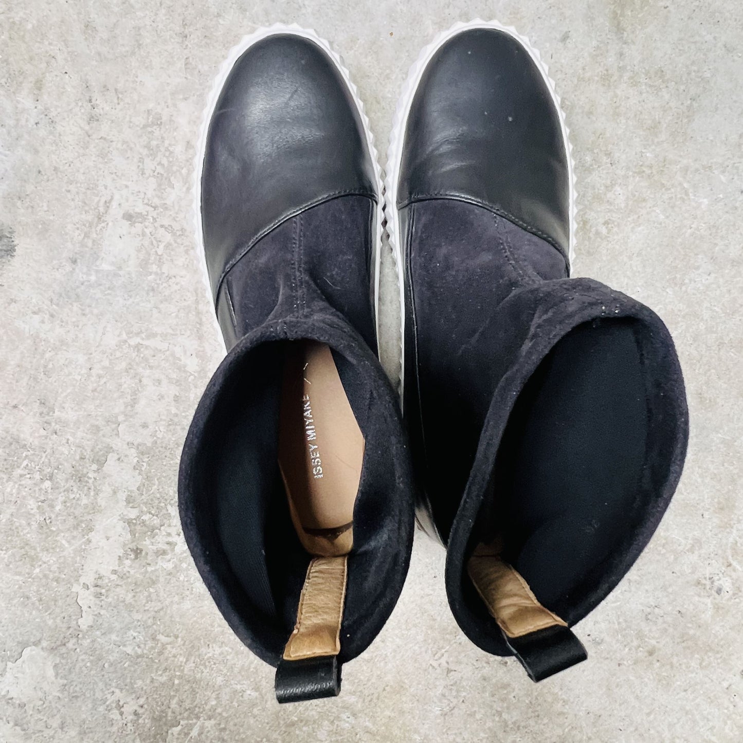 rare / ISSEY MIYAKE x united nude / buzz bordeaux boots / black leather / 35 (3842942651286631069)