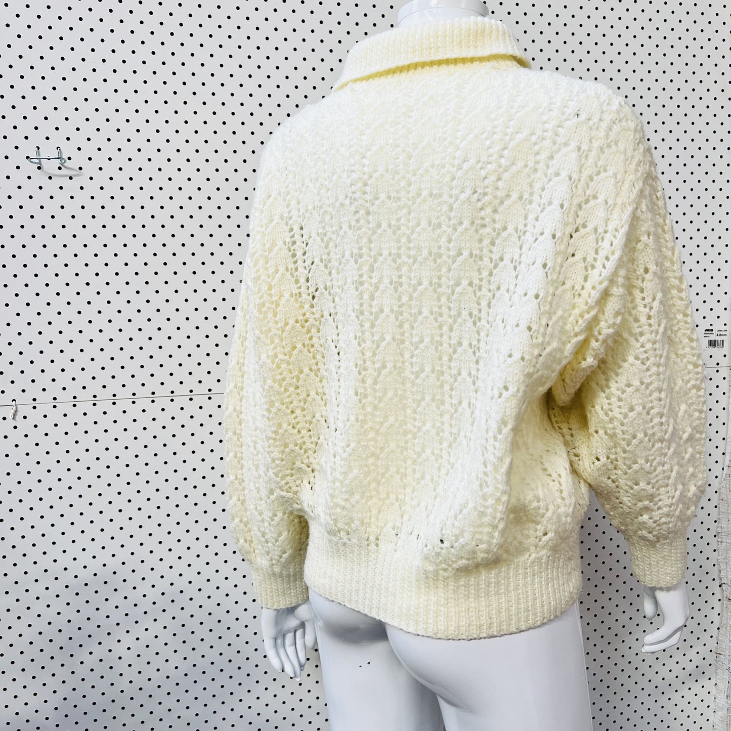 nz vintage / hand made / sweetheart knit jumper with collar (3849074763603049693)