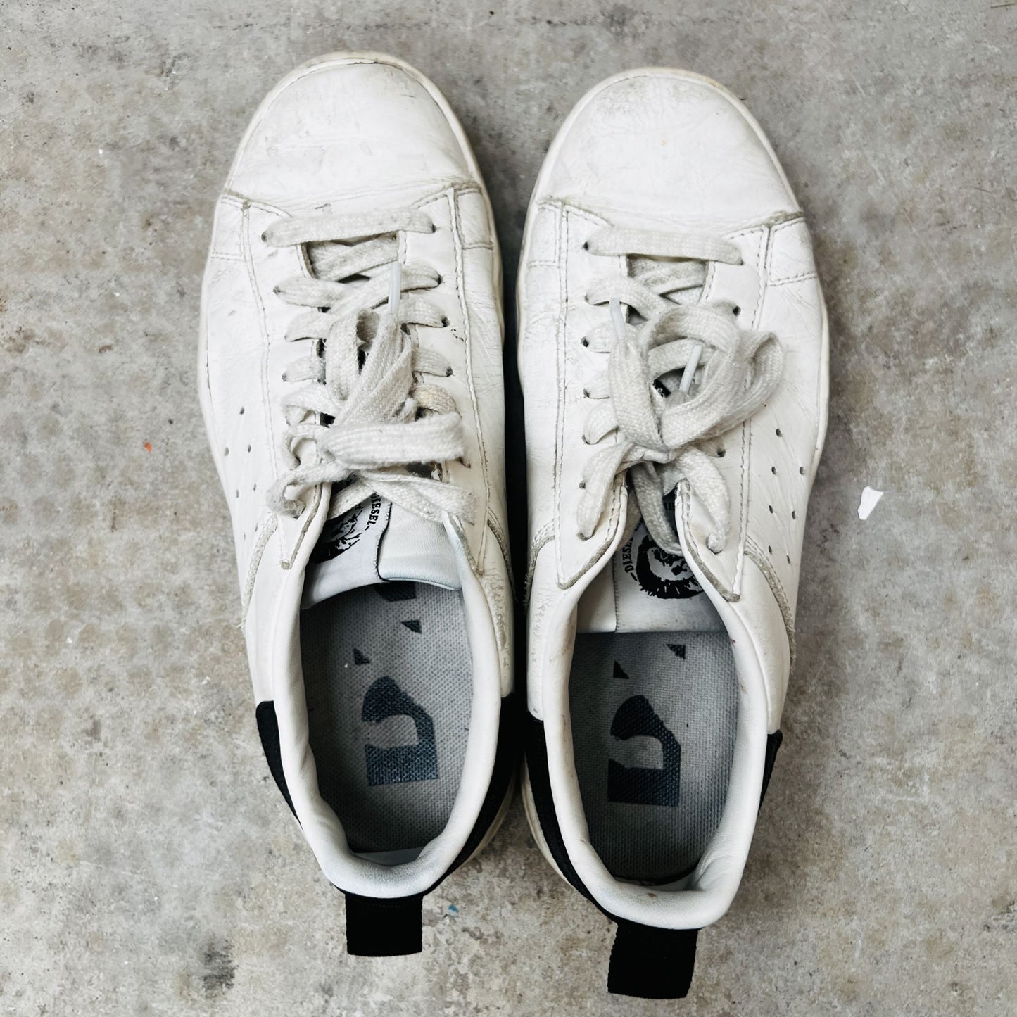 DIESEL / S clever low white leather sneakers / 39 (3850103223926933834)