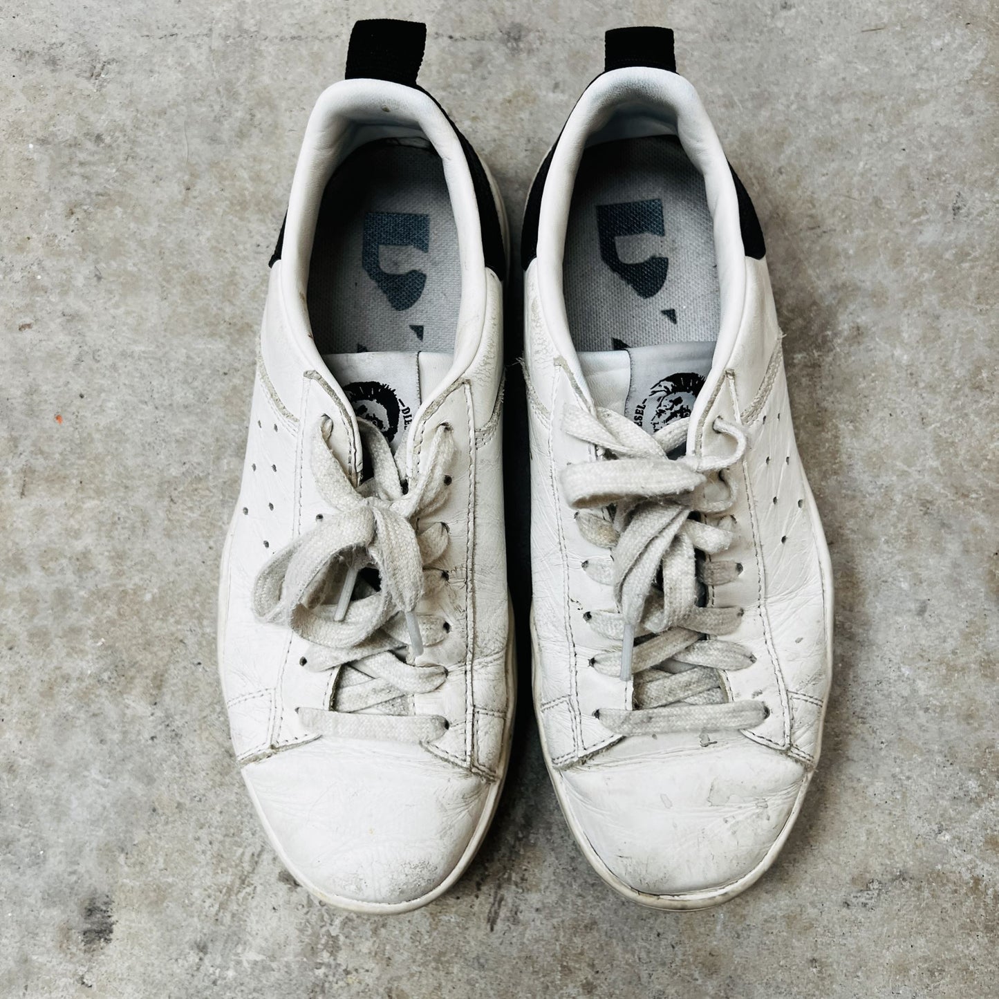 DIESEL / S clever low white leather sneakers / 39 (3850103227300712175)