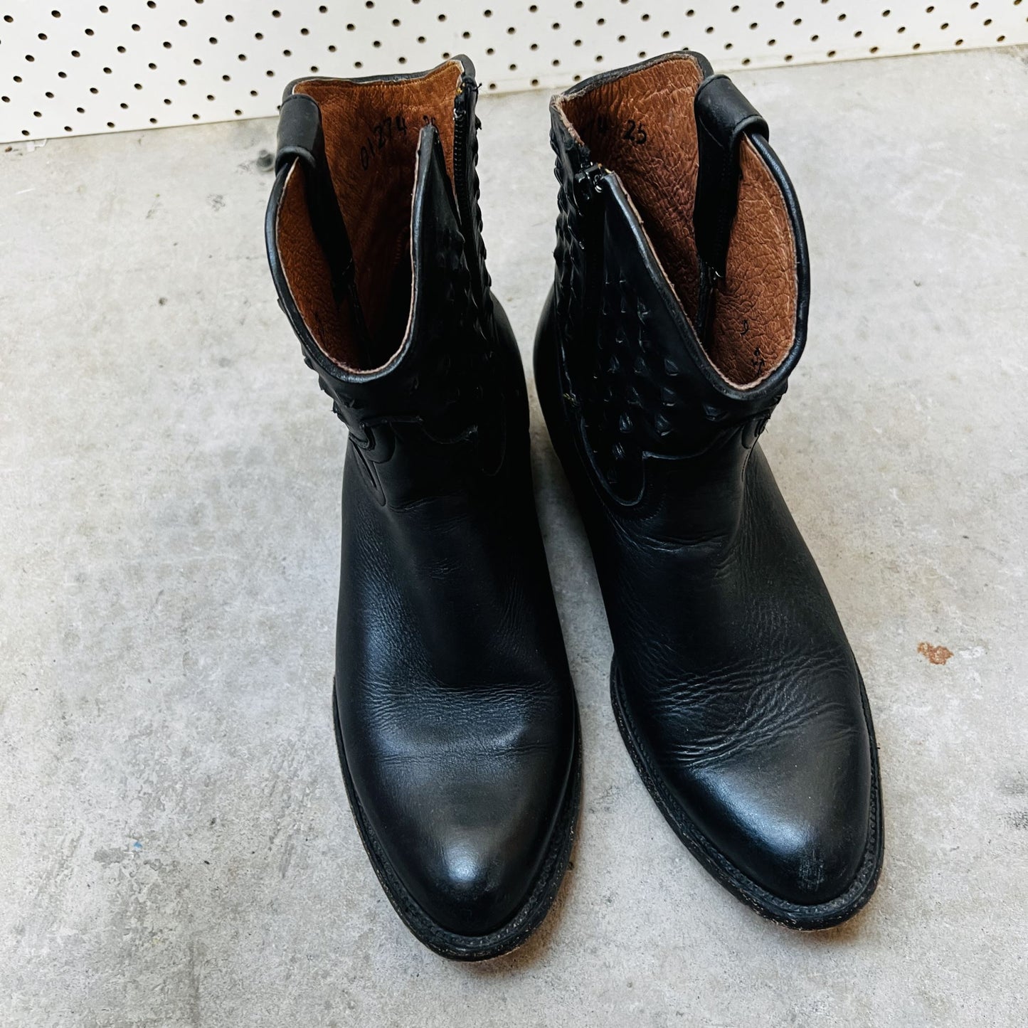 RANCHO / leather cowboy boots / 39/40 / made in mexico (3850103287852306560)