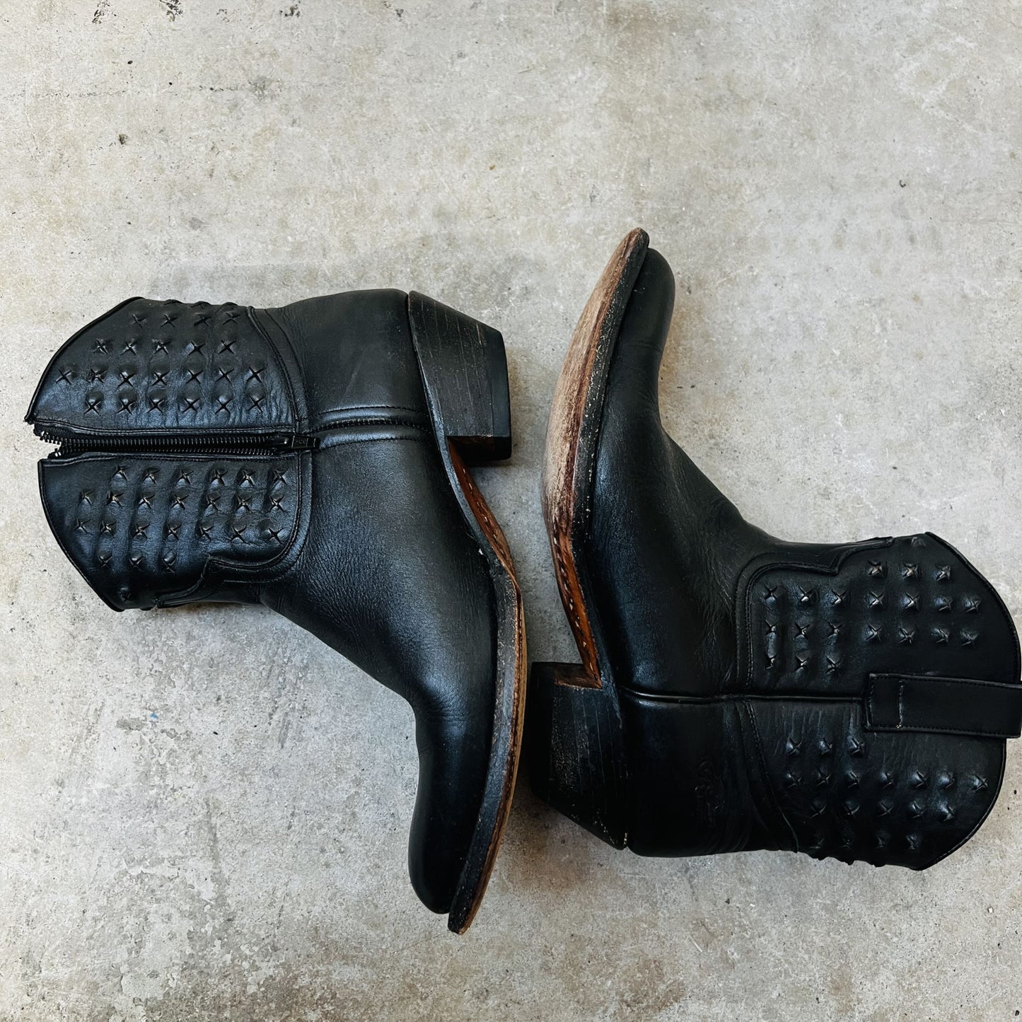 RANCHO / leather cowboy boots / 39/40 / made in mexico (3850103291376928232)