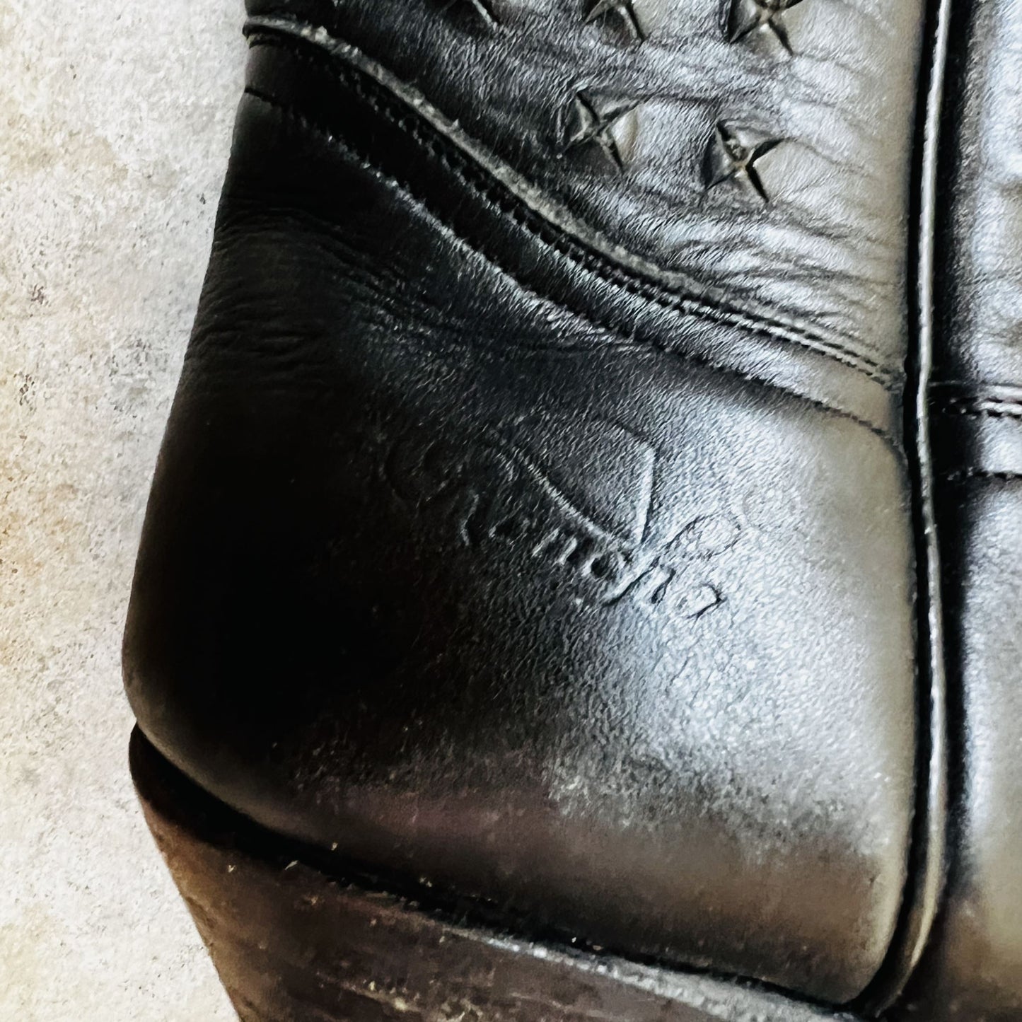 RANCHO / leather cowboy boots / 39/40 / made in mexico (3850103297753130907)