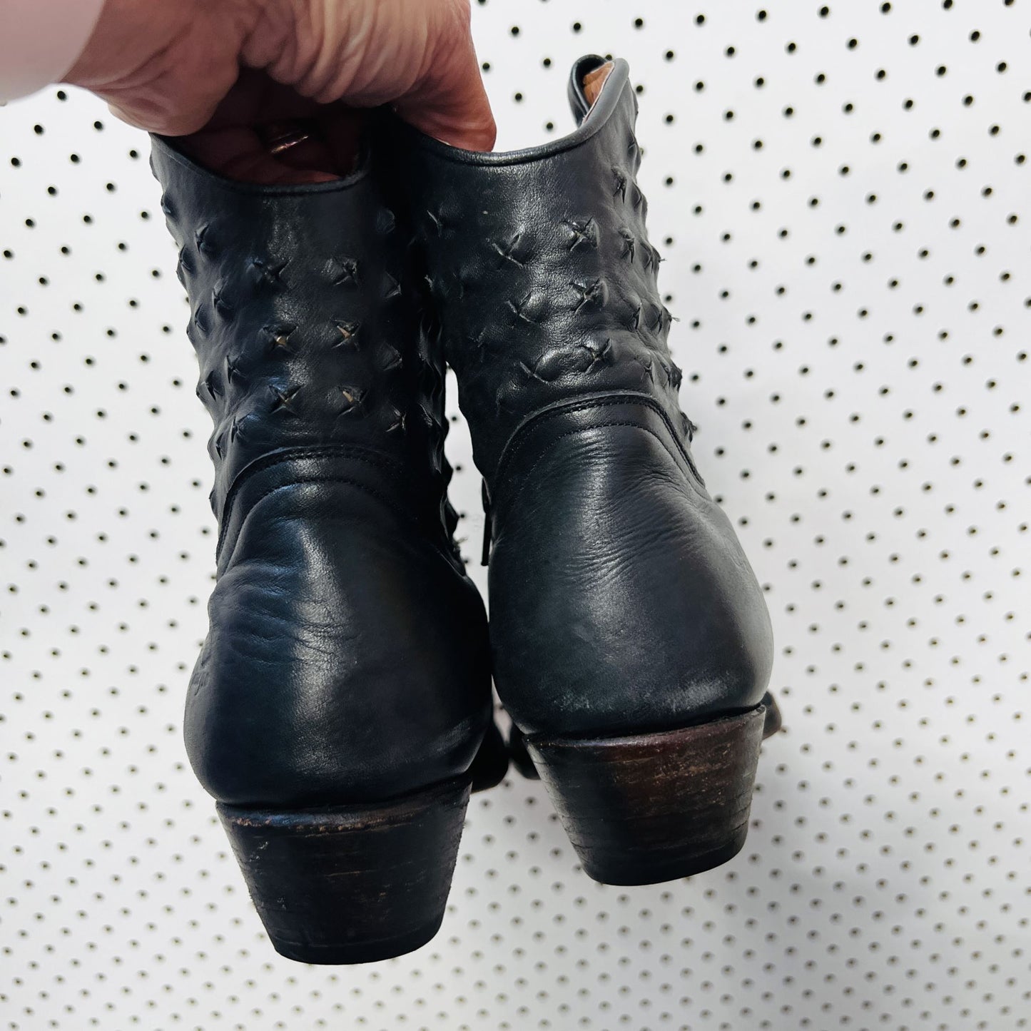 RANCHO / leather cowboy boots / 39/40 / made in mexico (3850103300675267915)
