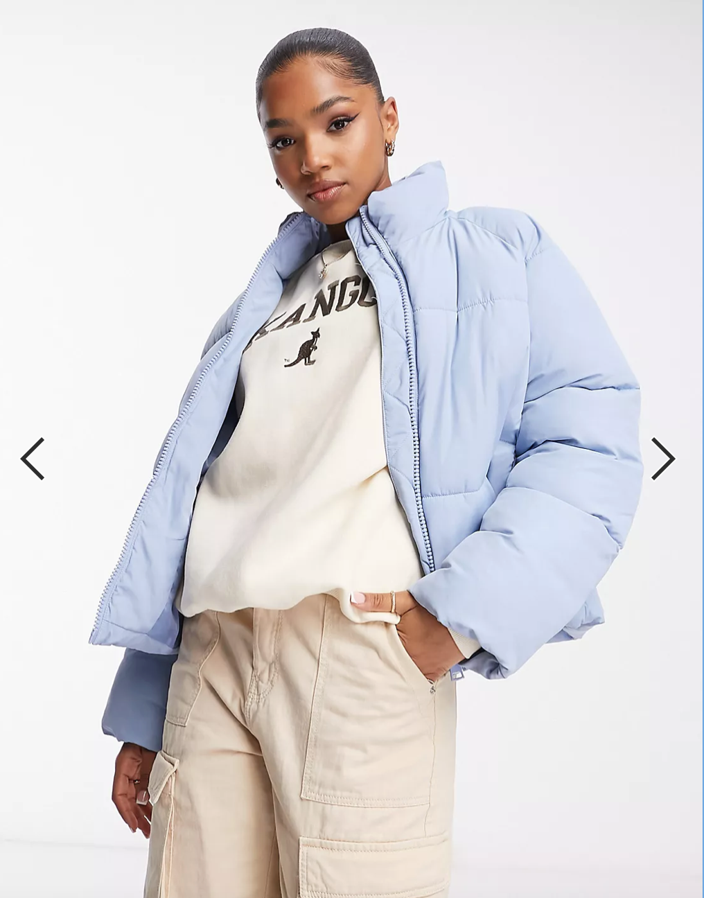 MONKI padded jacket in baby blue XXL archival