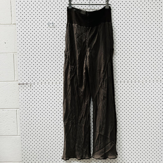 RICK OWENS / wide legged silk pants / 10 (3854353514030158396)