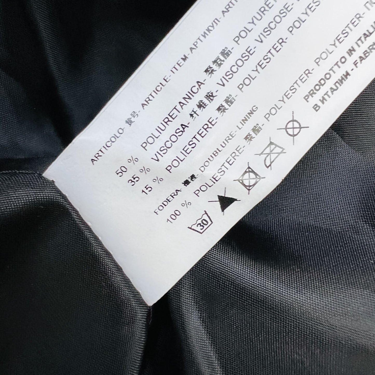 made in italy / biancoghiaccio / black vegan leather jacket / s (3854448929518759775)