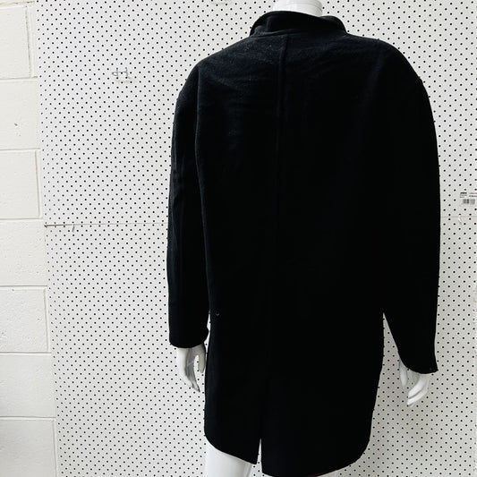 JANE DANIELS / black wool coat / 10 (3854449057802652852)