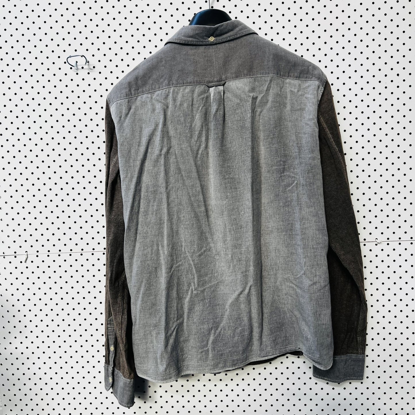 ALLSAINTS SPITALFIELDS / grey button down shirt / XXL (3855999850225404091)