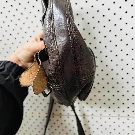 CHRISTIAN PEAU / leather cross body bag with leather strap (3856170909485129639)