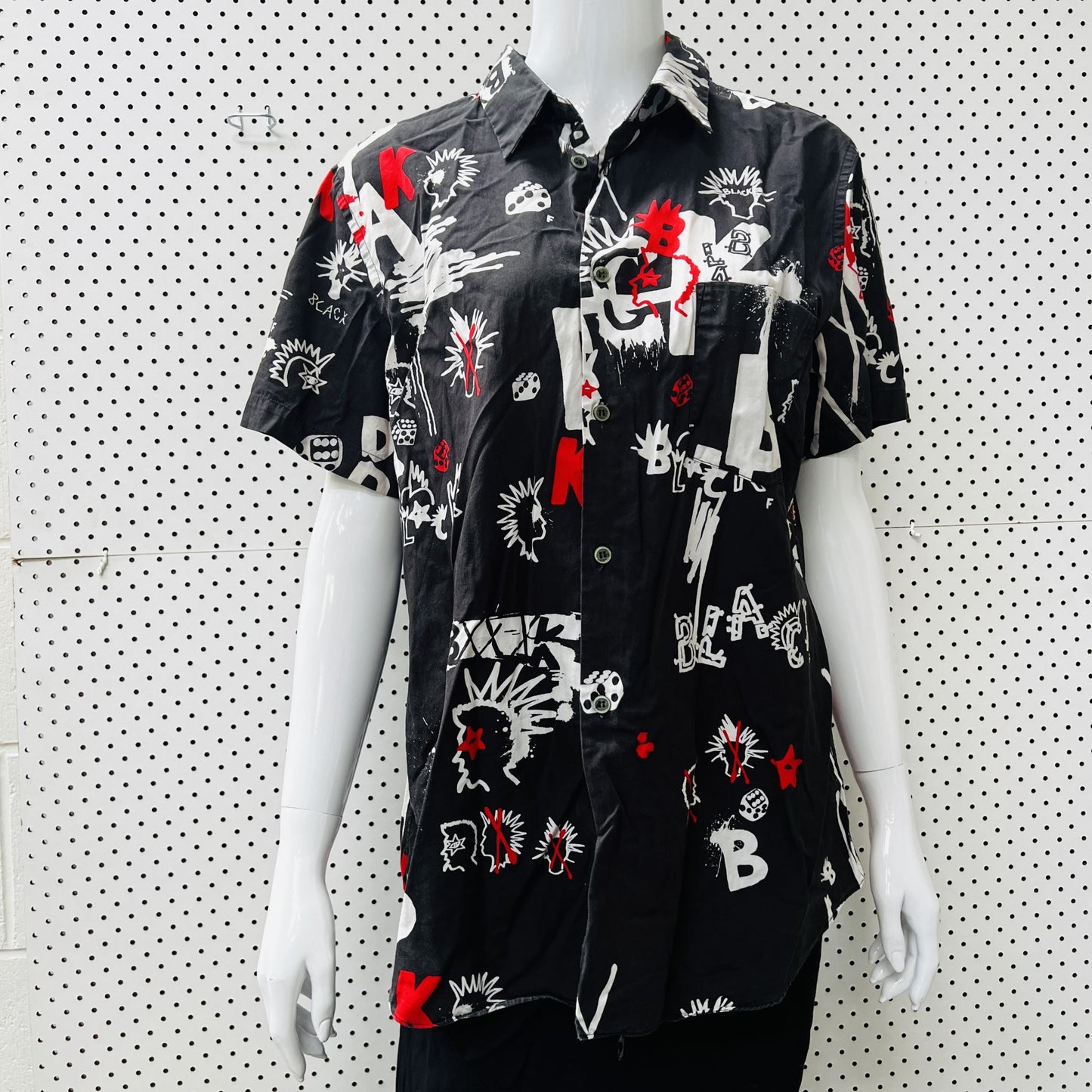COMME DES GARCONS BLACK / graphic shirt / made in japan (3858182750101192141)
