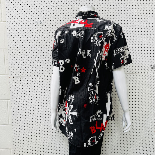 COMME DES GARCONS BLACK / graphic shirt / made in japan (3858182764259018636)