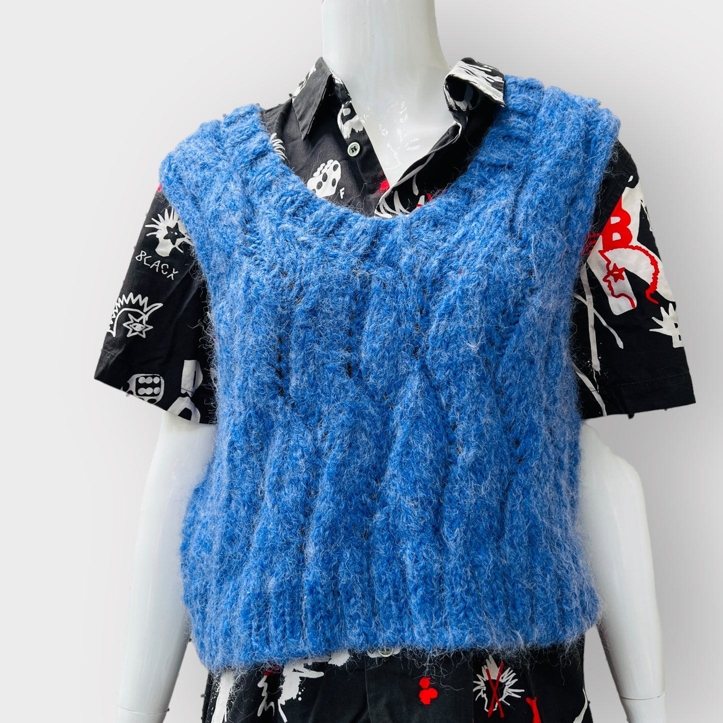 COMME DES GARCONS BLACK / graphic shirt / made in japan (3858183376769313954)