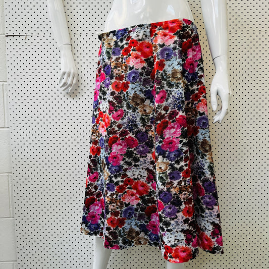 nz vintage / floral mesh skirt / s (3858444354212600990)